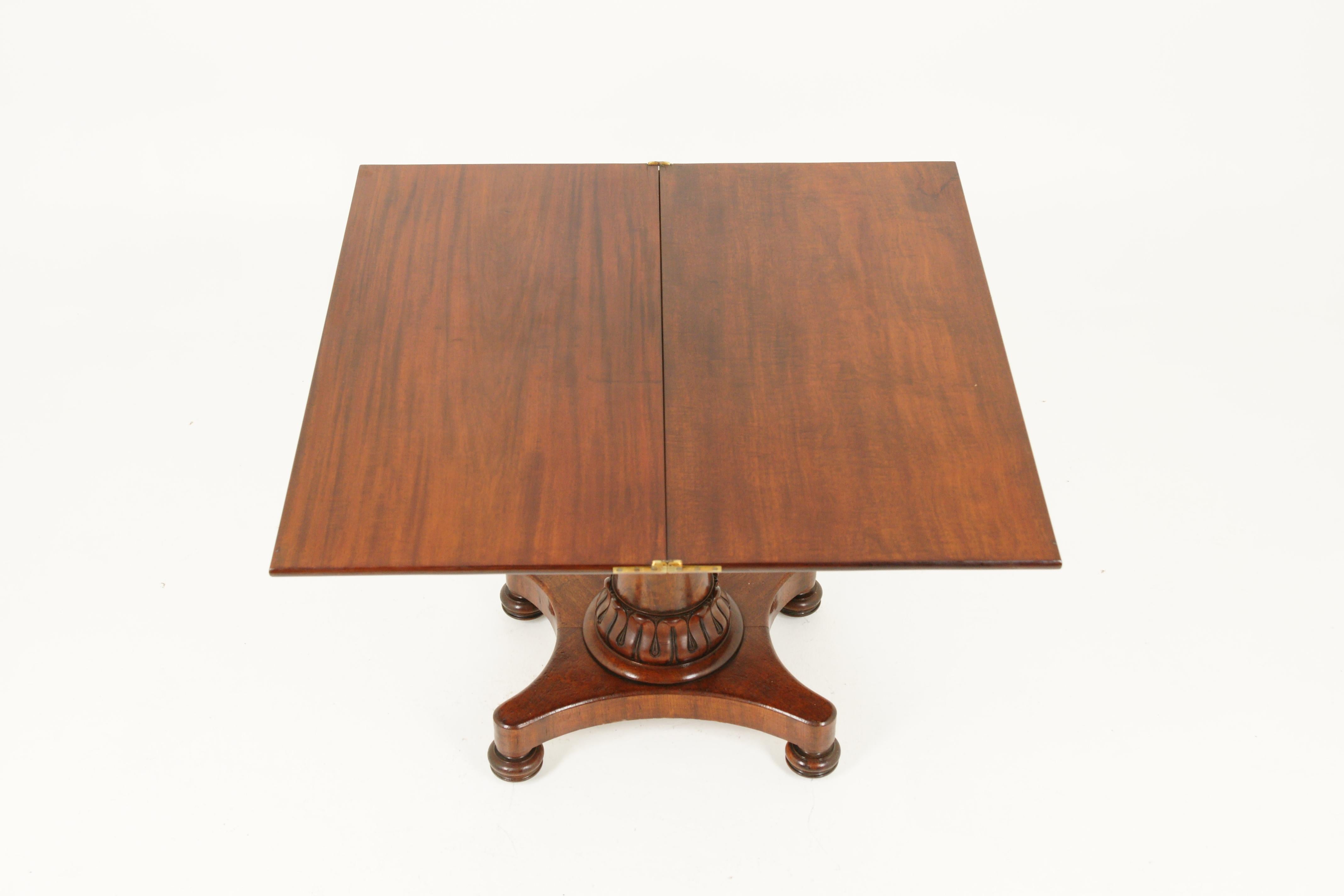 Hand-Crafted Antique Walnut Table, Fold Over Swivel Top Tea Table, Scotland 1840, B1765