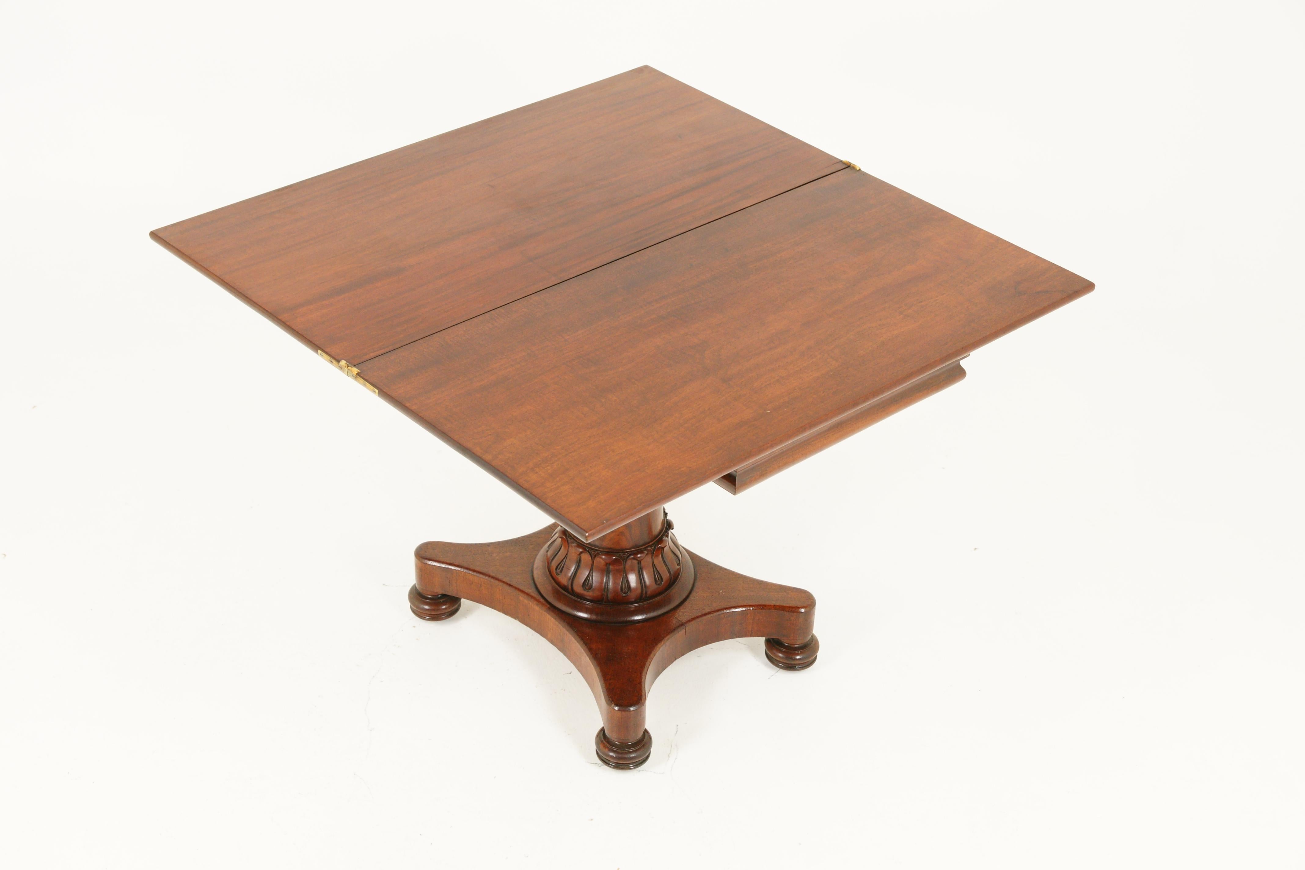 Antique Walnut Table, Fold Over Swivel Top Tea Table, Scotland 1840, B1765 In Good Condition In Vancouver, BC