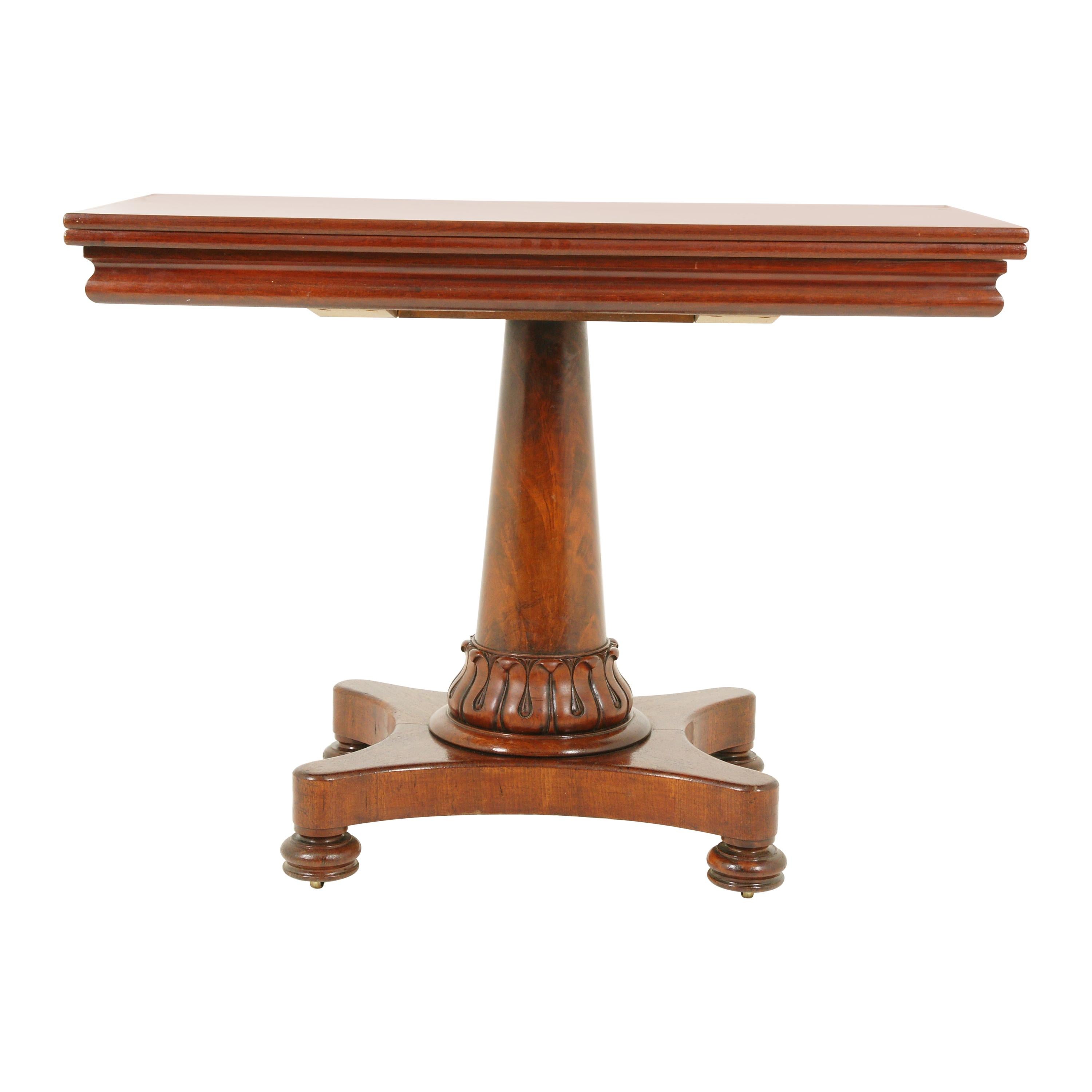 Antique Walnut Table, Fold Over Swivel Top Tea Table, Scotland 1840, B1765