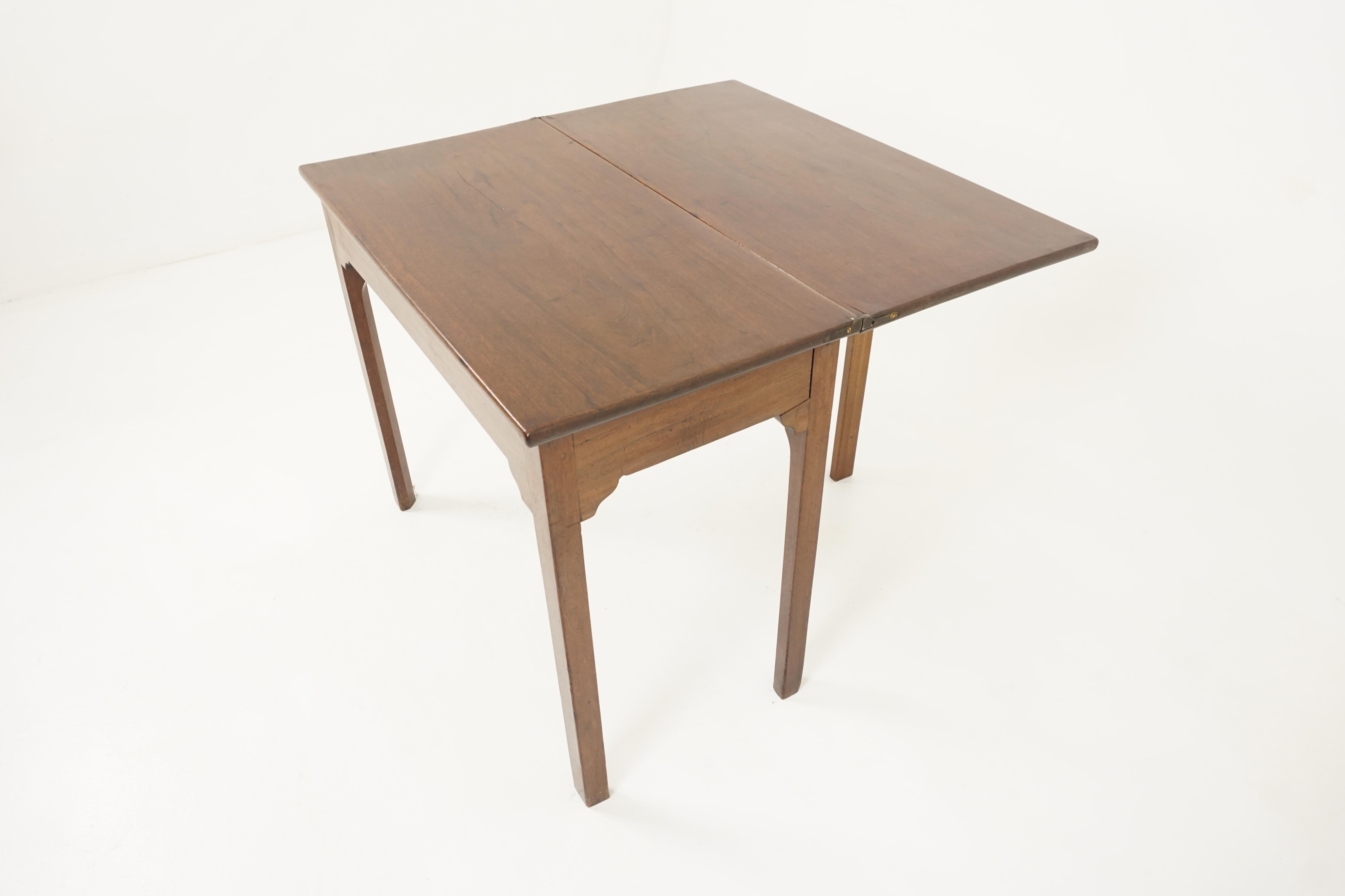 Hand-Crafted Antique Walnut Table, Georgian Fold Over Tea Table, Scotland, 1820, B2726