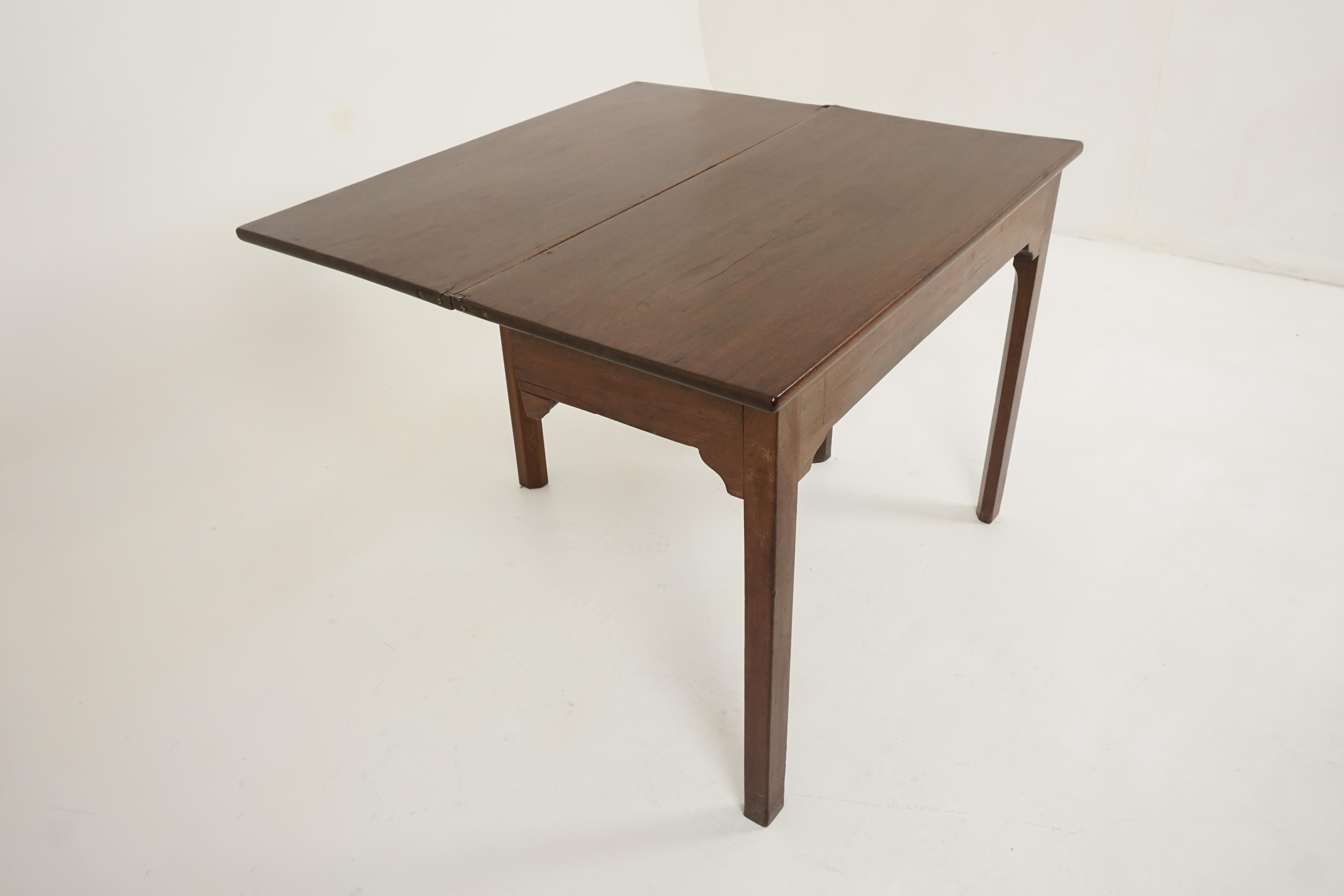 Early 19th Century Antique Walnut Table, Georgian Fold Over Tea Table, Scotland, 1820, B2726