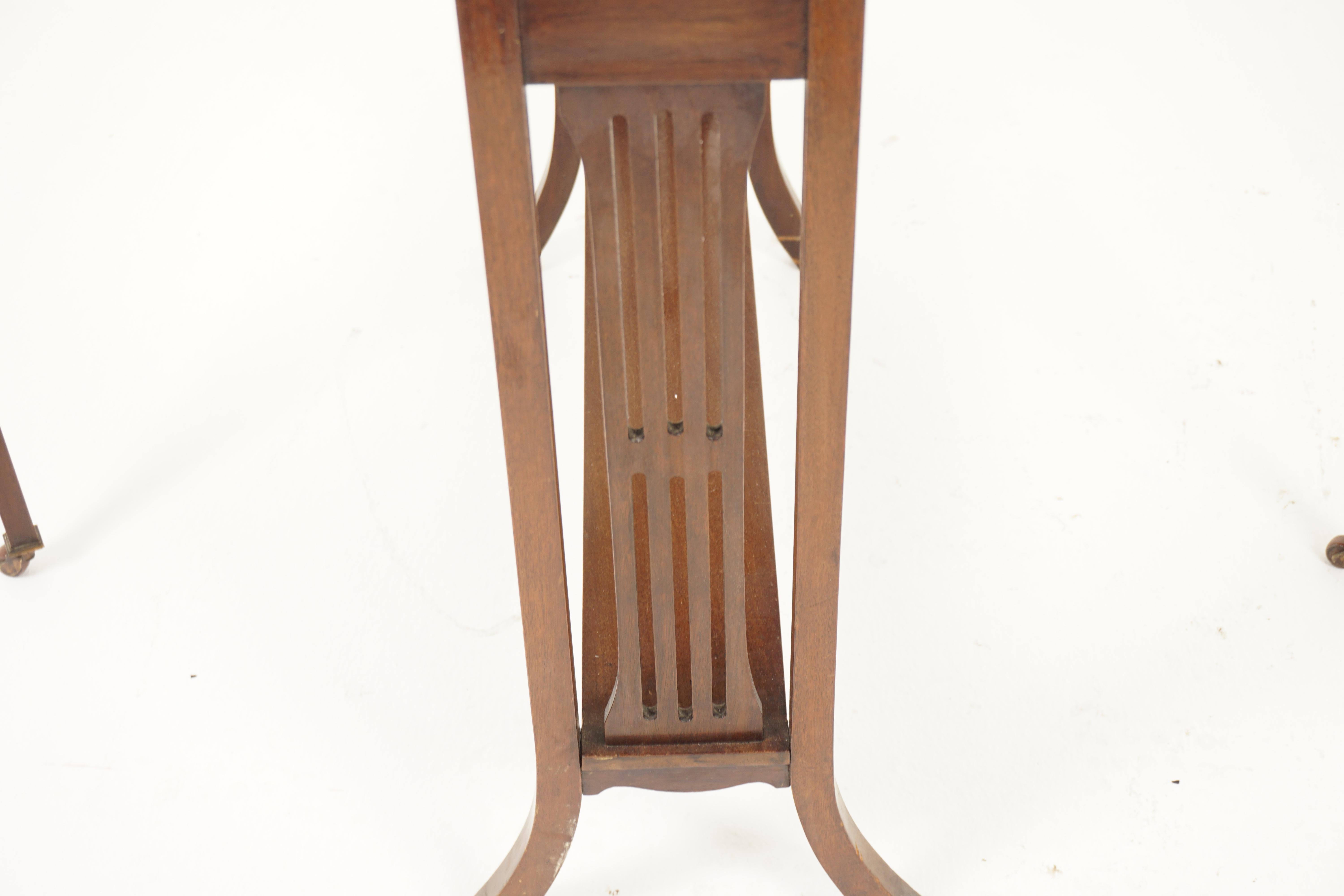 Early 20th Century Antique Walnut Table, Oval Sutherland Drop Leaf Side Table, Scotland 1910, H1138