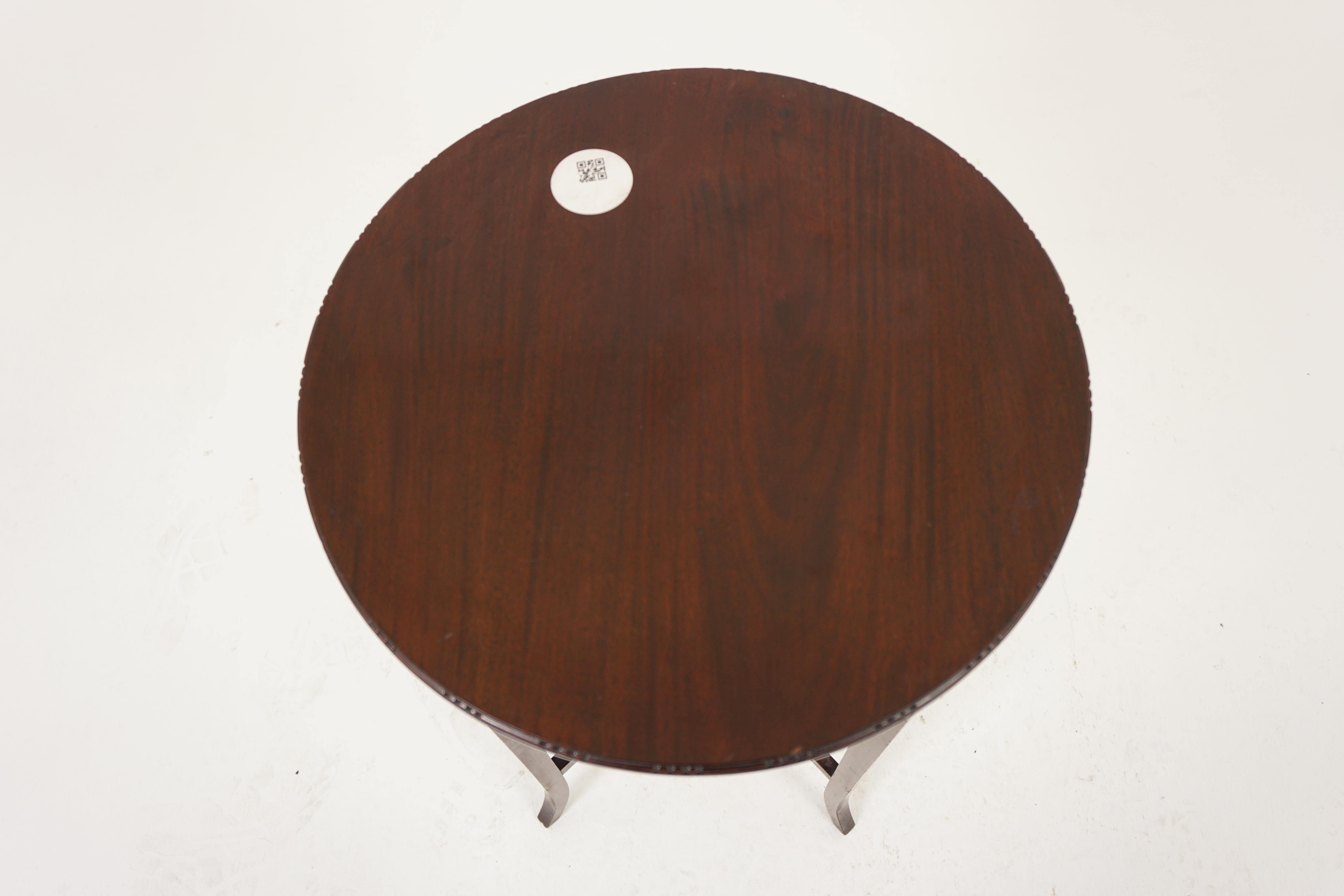 Sheraton Antique Walnut Table, Two-Tiered Circular Occasional Table, Scotland 1900, H1125