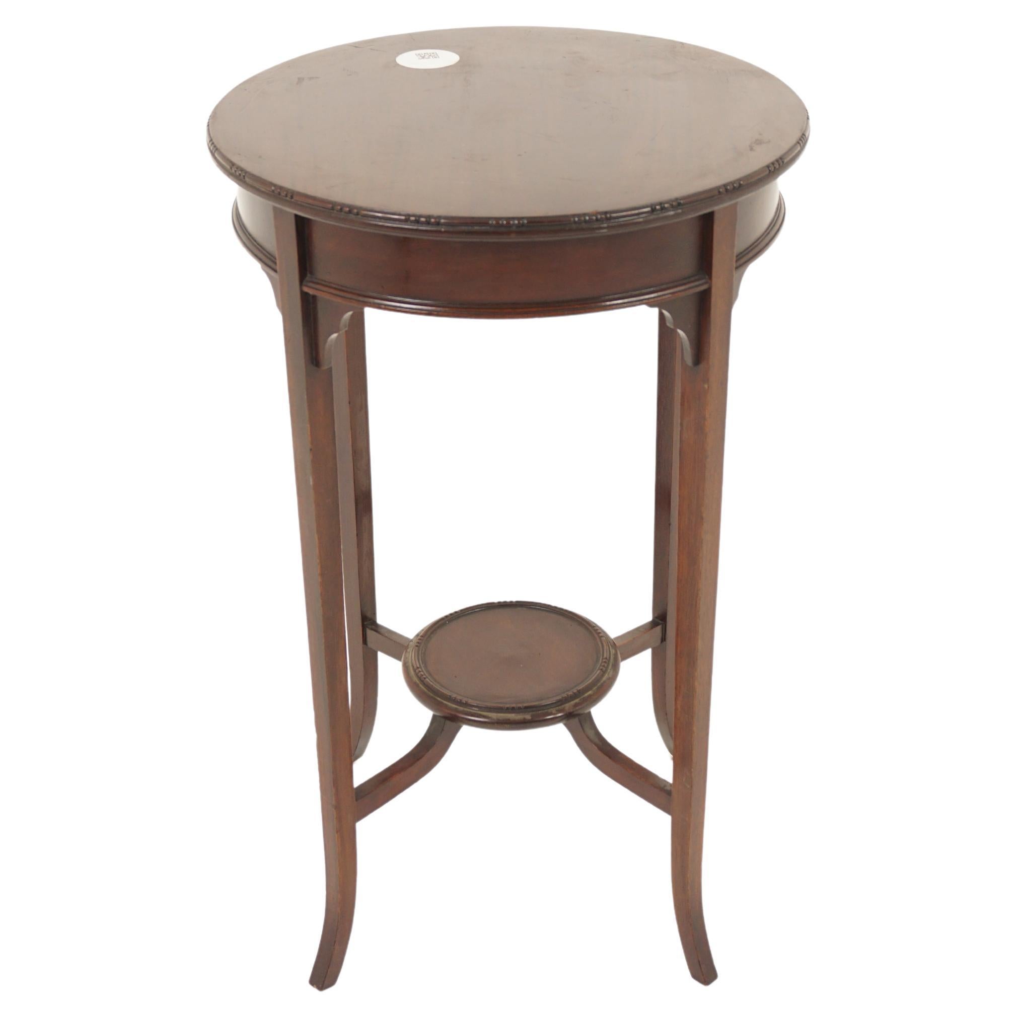 Antique Walnut Table, Two-Tiered Circular Occasional Table, Scotland 1900, H1125