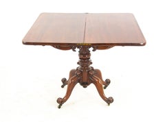 Antique Walnut Table, Victorian Fold Over Tea Table, Scotland 1880, B1503
