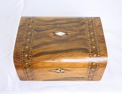 Antique Walnut Tumbridgeware Jewelry Box