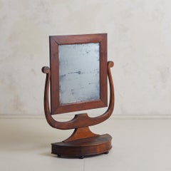 Antique Walnut Vanity Mirror, Italy 19th Century