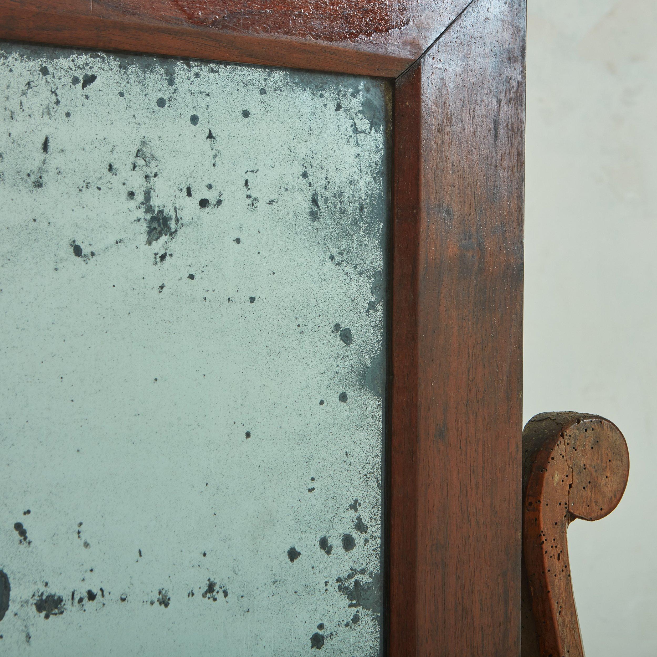 Antique Walnut Vanity Mirror, Italy 19th Century For Sale 2