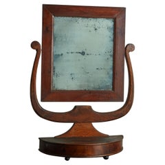 Antique Walnut Vanity Mirror, Italy 19th Century