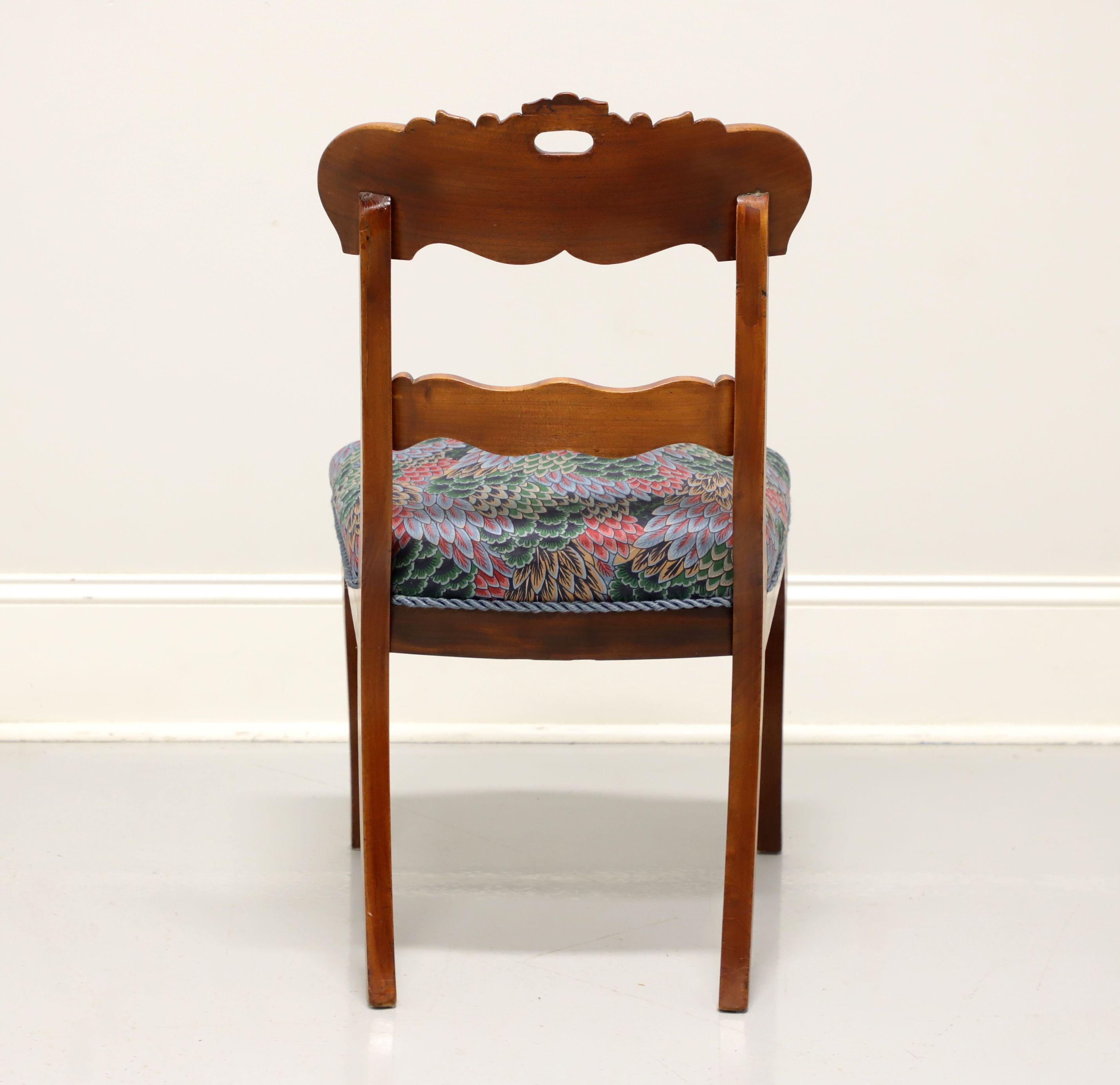 Fabric Antique Late 19th Century Walnut Victorian Side Chair For Sale