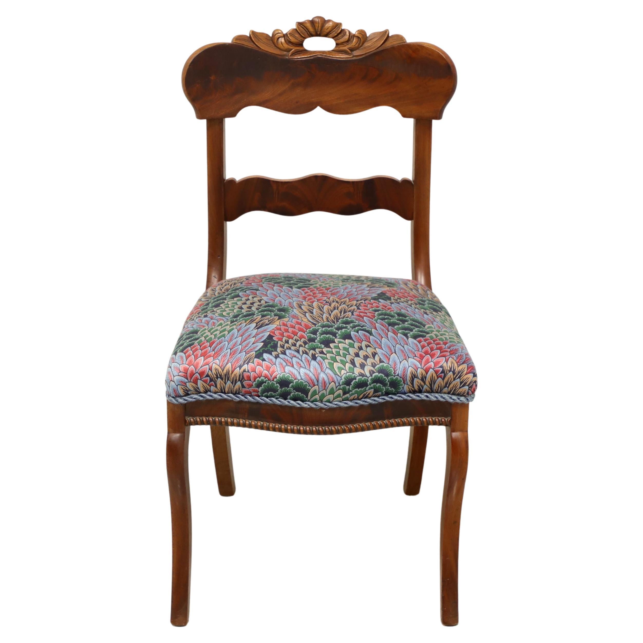 Antique Late 19th Century Walnut Victorian Side Chair For Sale