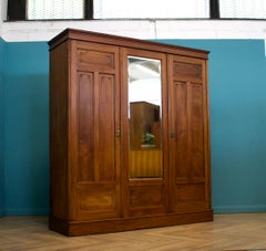 Antique Walnut Victorian Wardrobe, 1880s