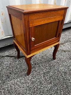 Antique Walnut w/ Satin Inlay Chamber Pot Bedside Cabinet