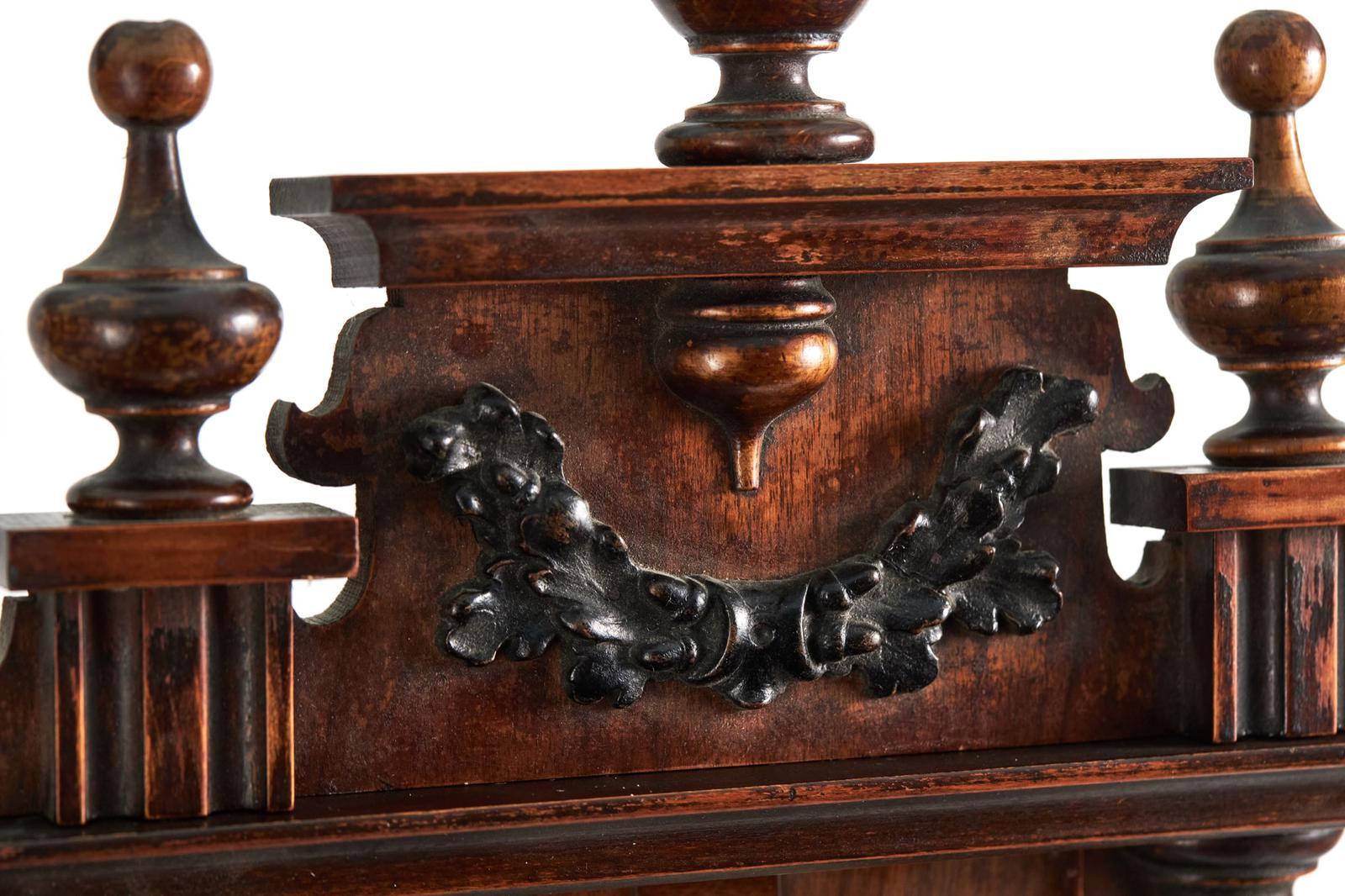 Early Victorian Antique Walnut Wall Clock For Sale