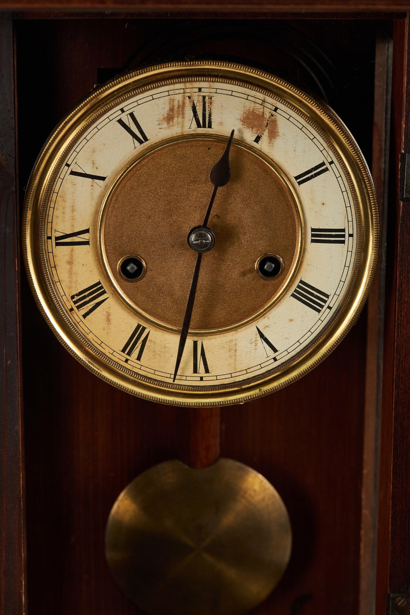 19th Century Antique Walnut Wall Clock For Sale