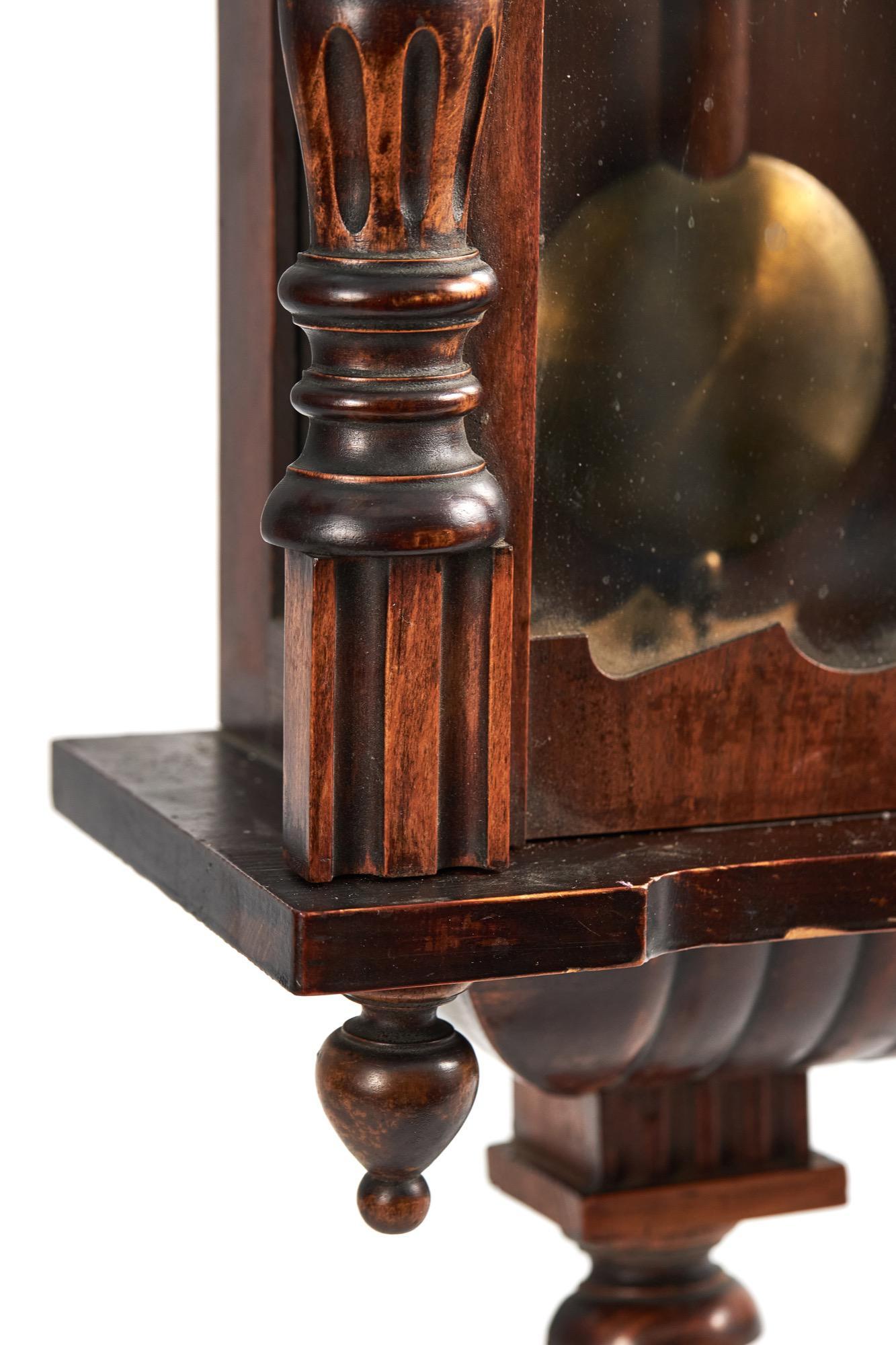 Antique Walnut Wall Clock For Sale 2