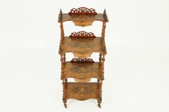 Antique Walnut Whatnot, 4-Tiered Display Stand, Marquetry, Scotland 1880, B1602