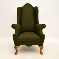 Antique Walnut Wing Back Armchair