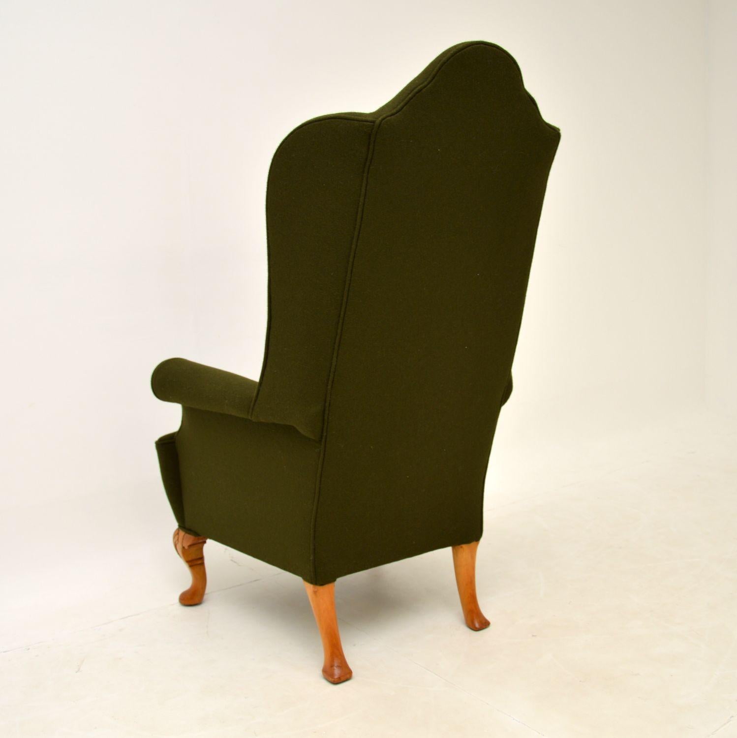 Antique Walnut Wing Back Armchair 3