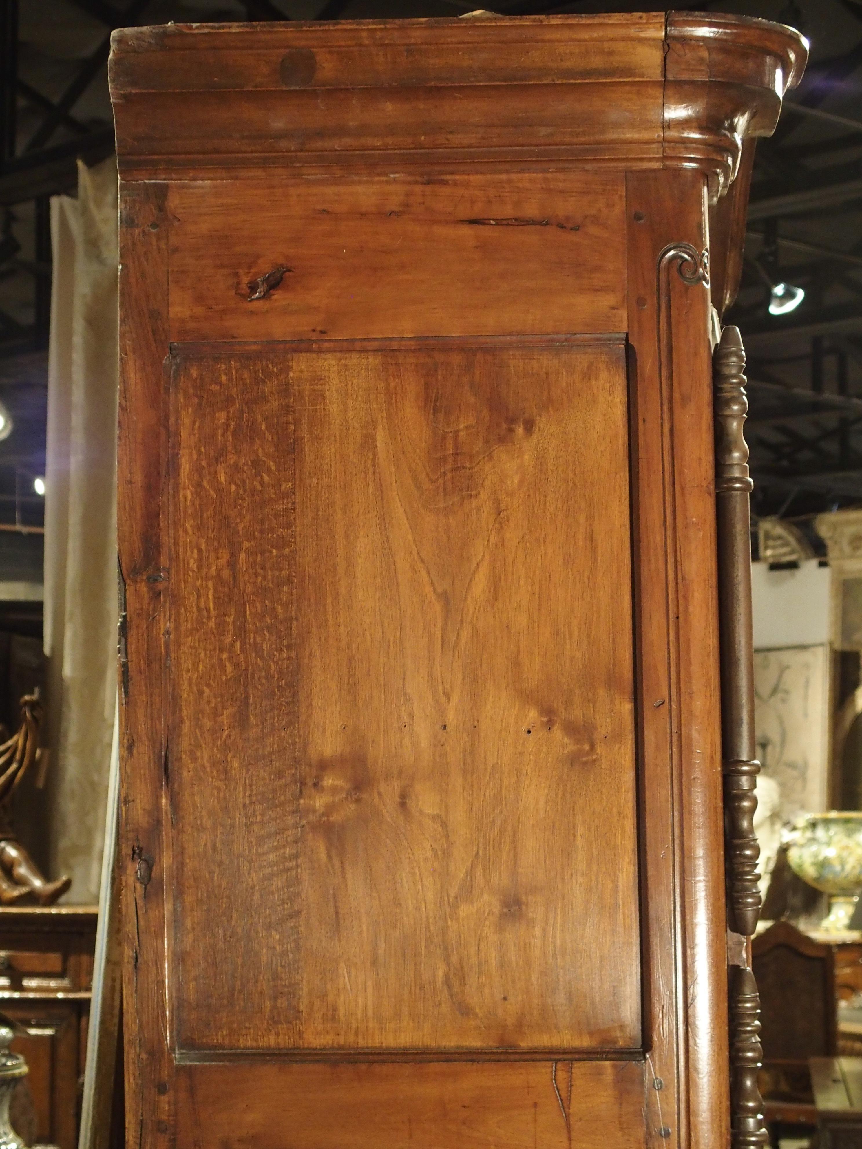 Antique Walnut Wood Armoire from Fourques, France, Circa 1820 For Sale 7