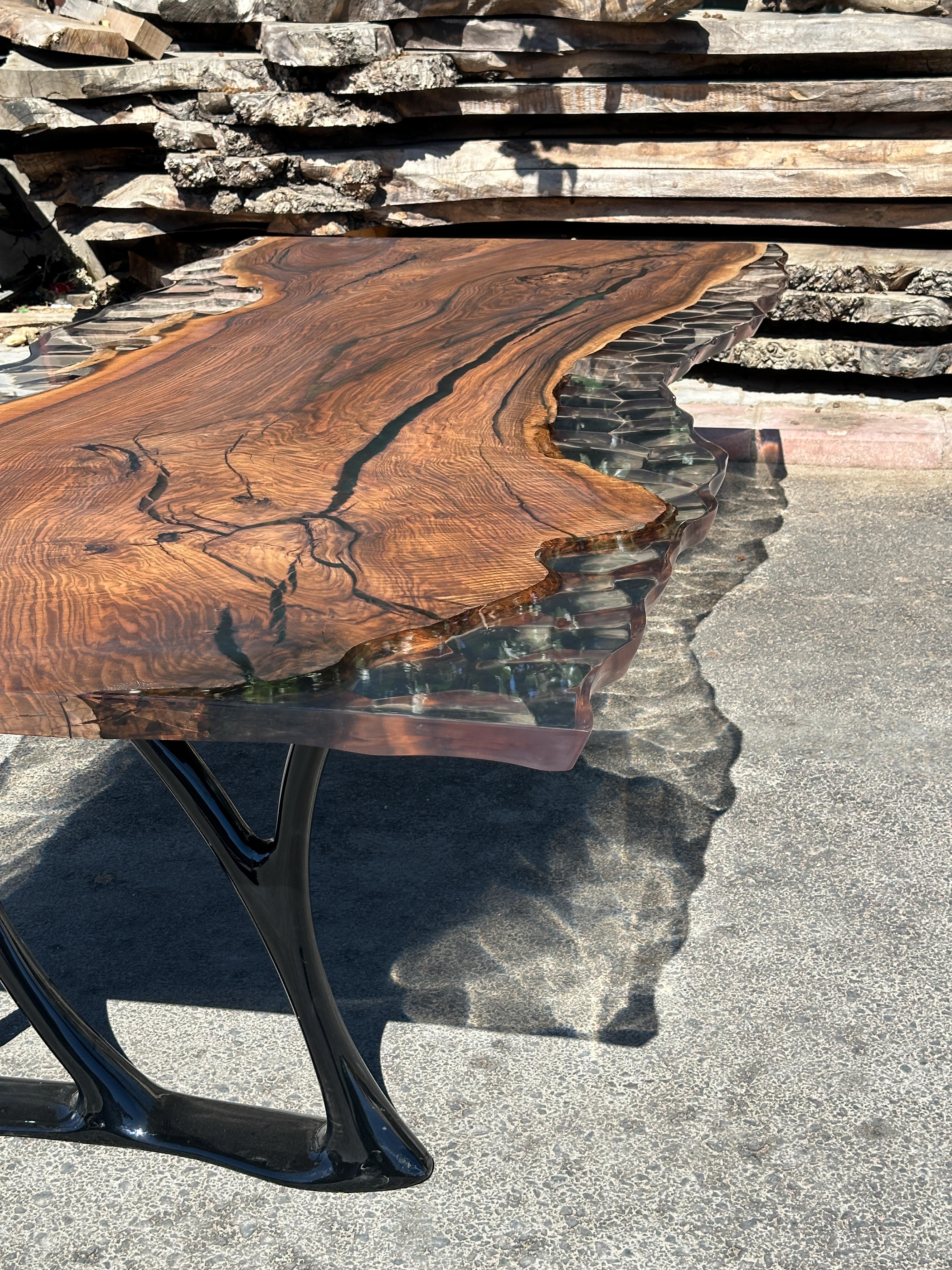 Mesa Epoxi Nogal - Mesa de Comedor y Cocina de Lujo de Madera Maciza Artes y manualidades en venta
