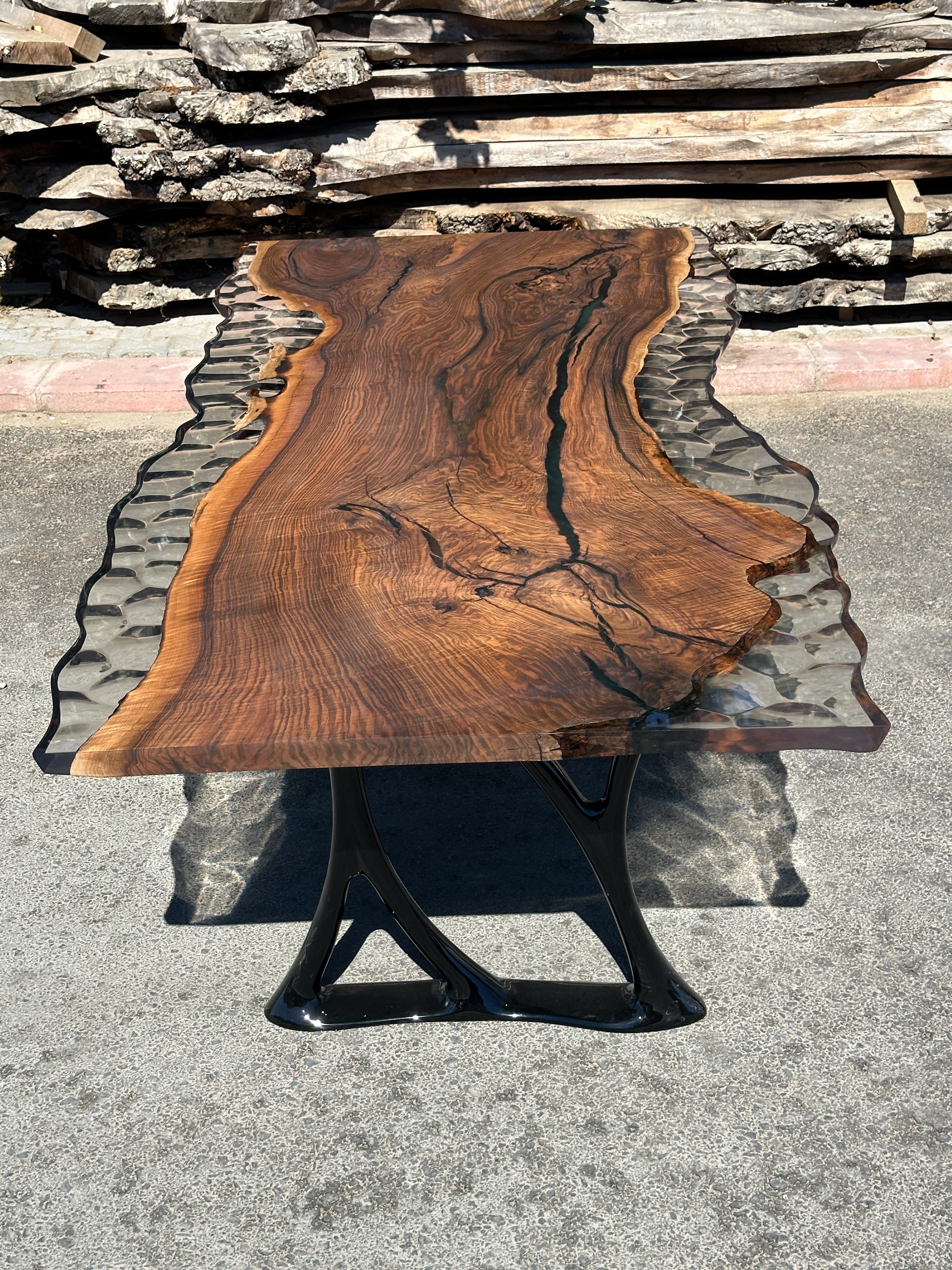 Mesa Epoxi Nogal - Mesa de Comedor y Cocina de Lujo de Madera Maciza Carpintería en venta