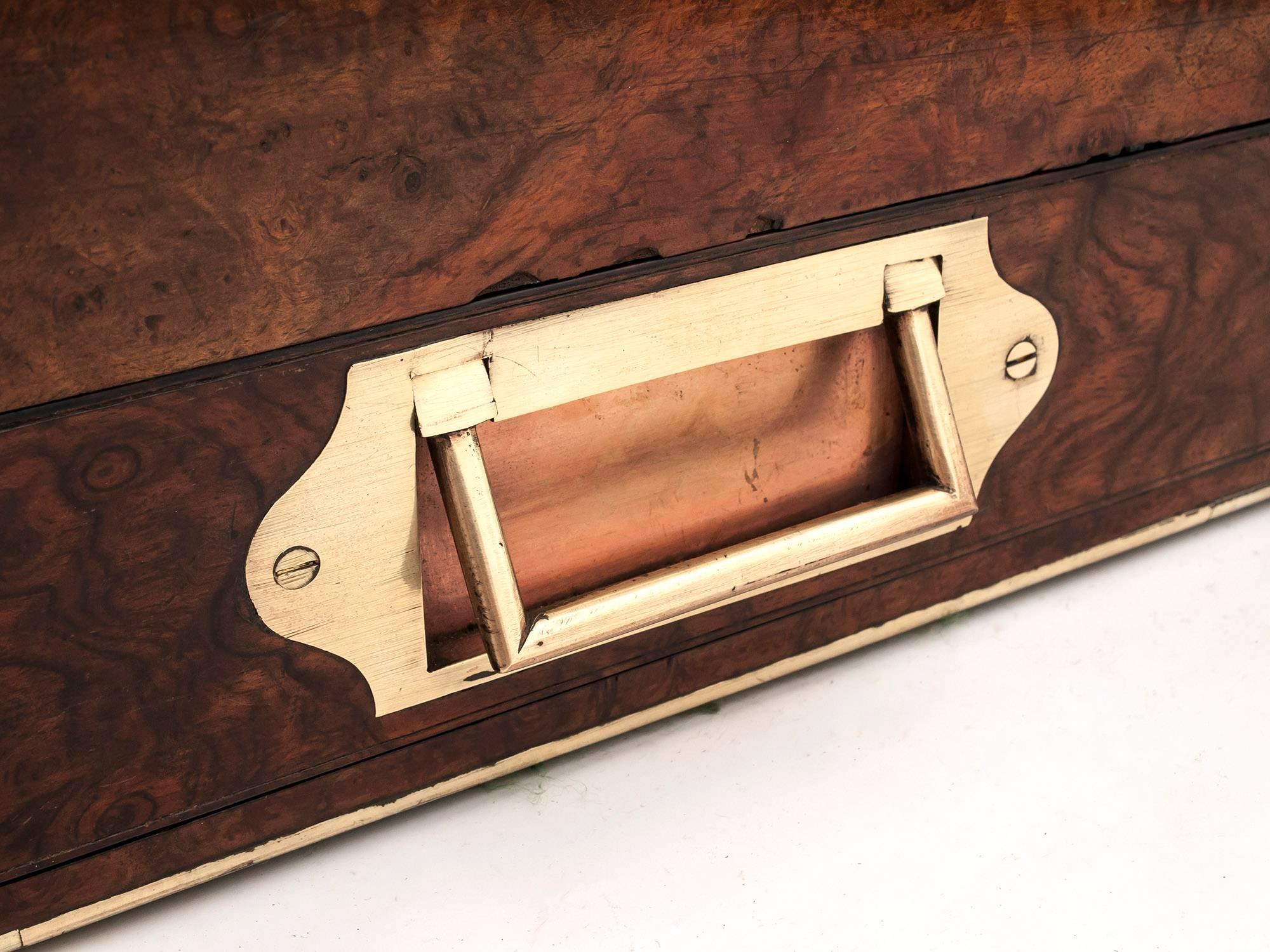 Antique Walnut Writing Box with Secret Document Drawer 8