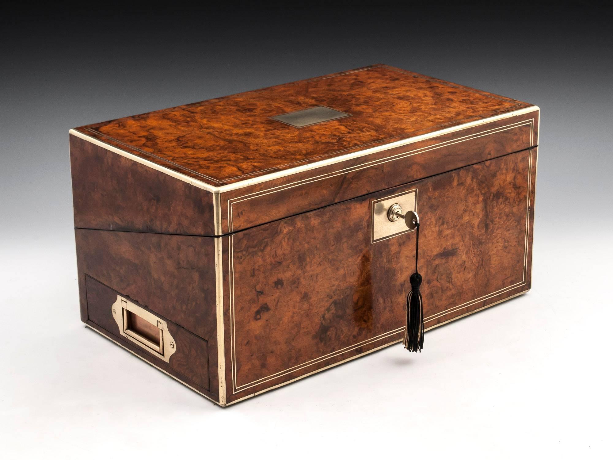 Antique Walnut Writing Box with Secret Document Drawer 9