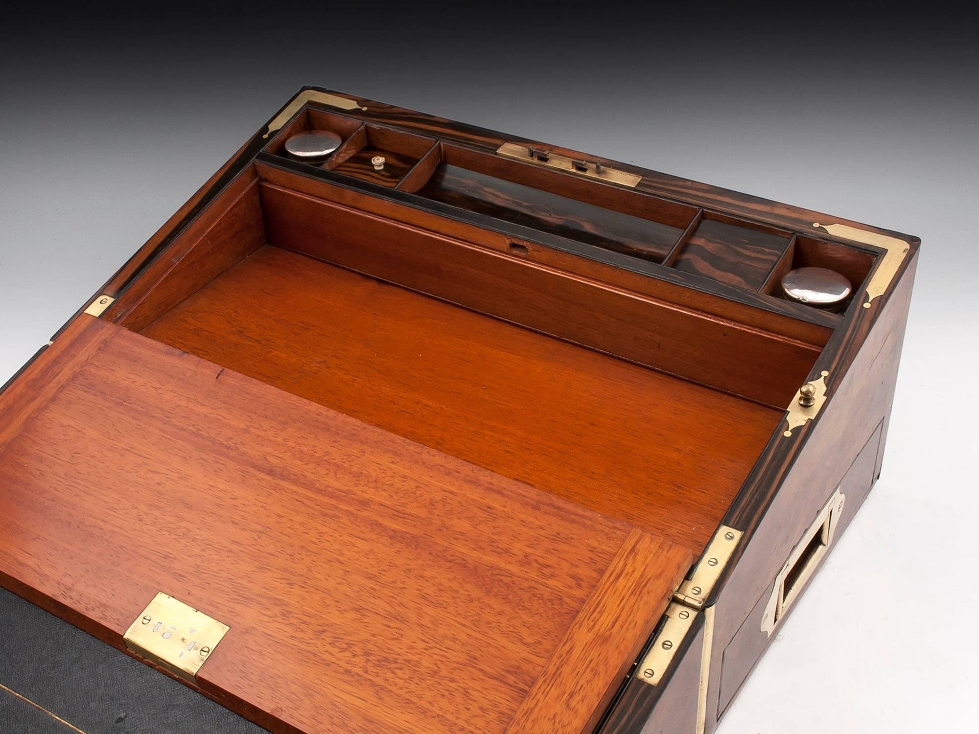 Antique Walnut Writing Box with Secret Document Drawer 2