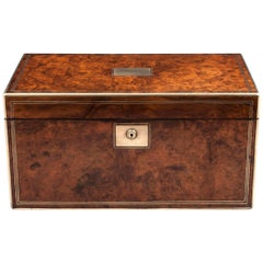 Antique Walnut Writing Box with Secret Document Drawer