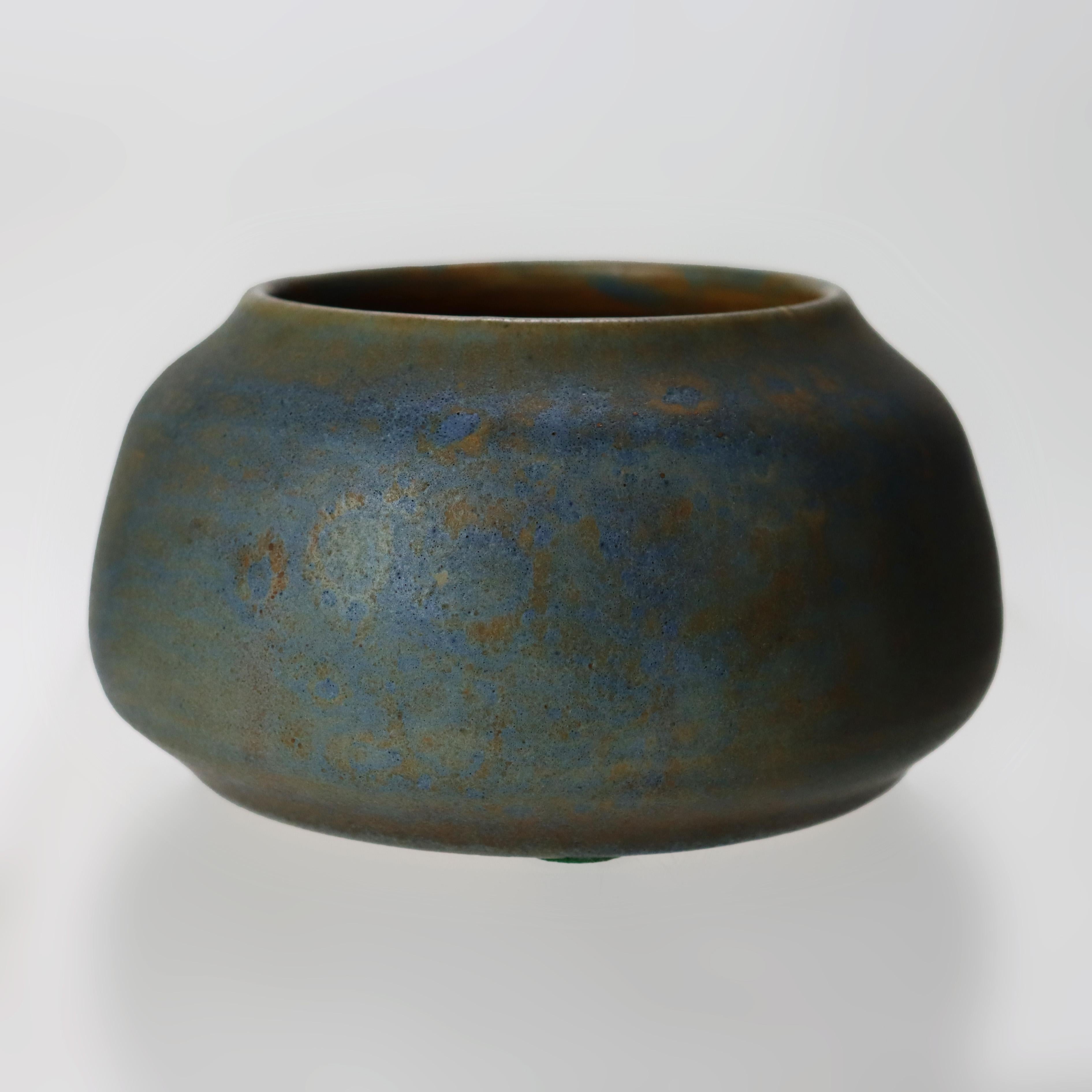 20th Century Antique Walrath Pottery Vase With Tree Pattern Signed C1920 For Sale