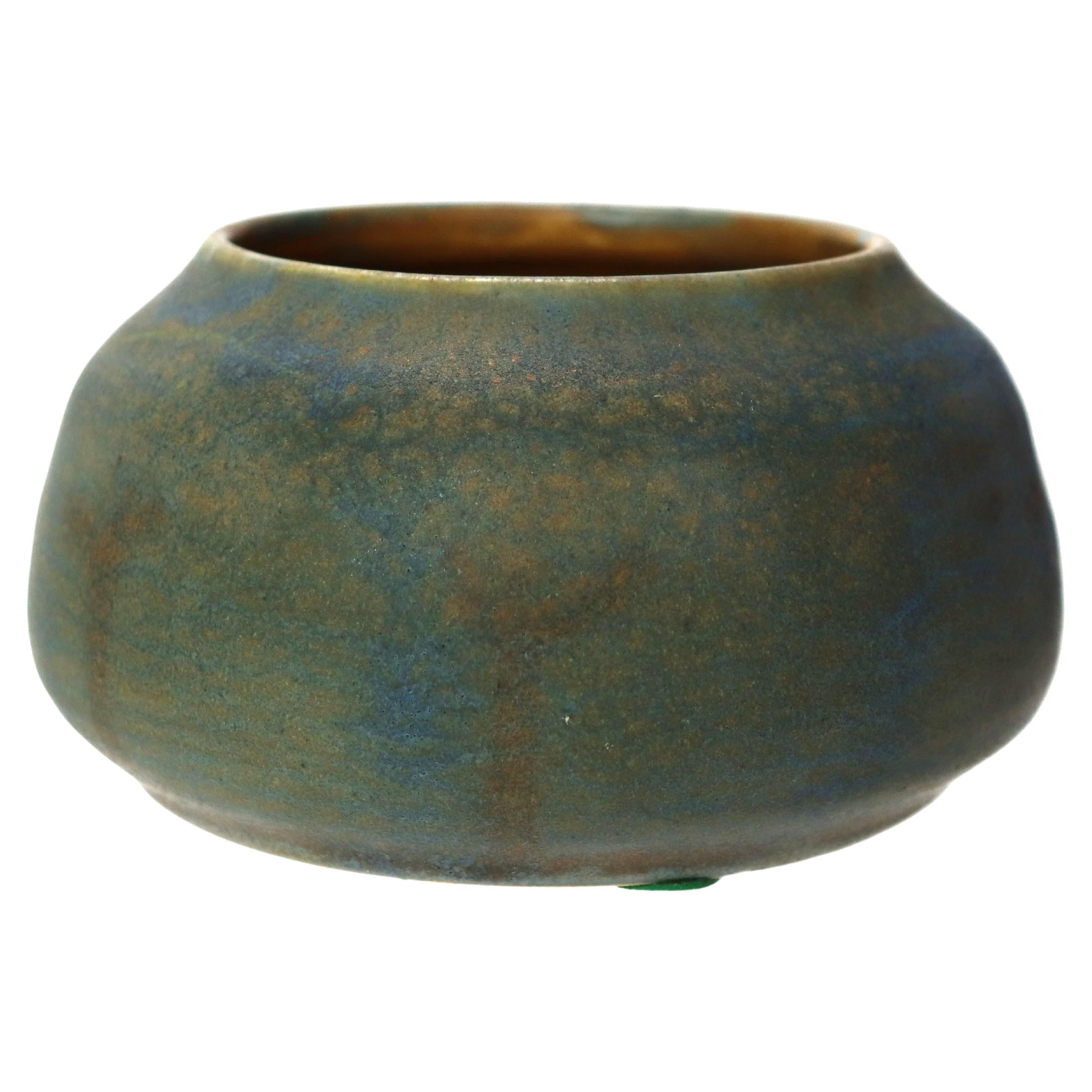 Antique Walrath Pottery Vase With Tree Pattern Signed C1920 For Sale