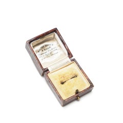 Caja de anillos antigua de Walter Davies & Sons, comerciantes de diamantes, Londres