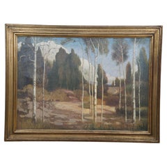 Peinture à l'huile ancienne Walter Greene Silence of the Night Landscape sur toile 