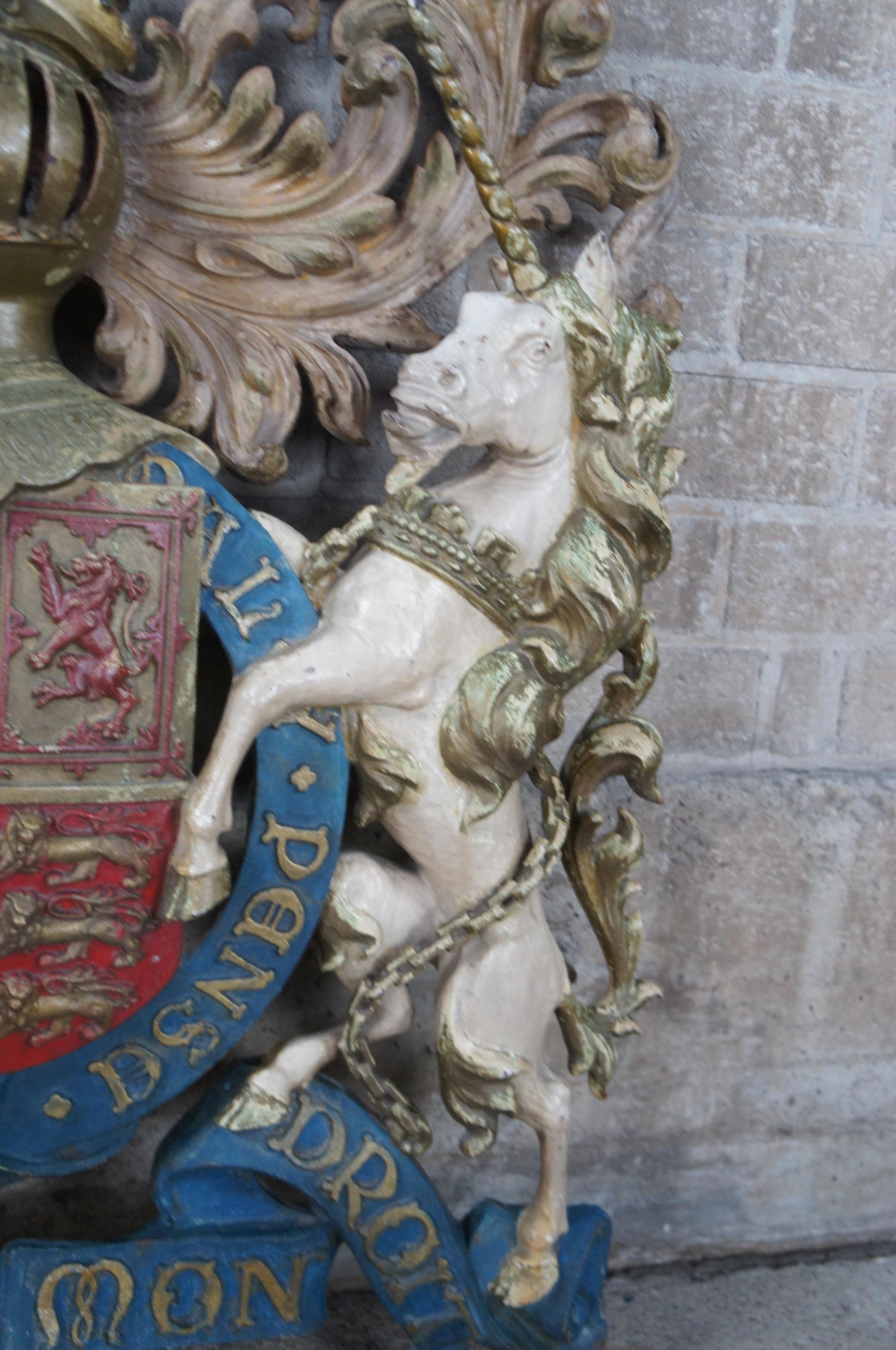 Antique Walter MacFarlane & Co English Cast Iron Royal Coat Of Arms Shield 61