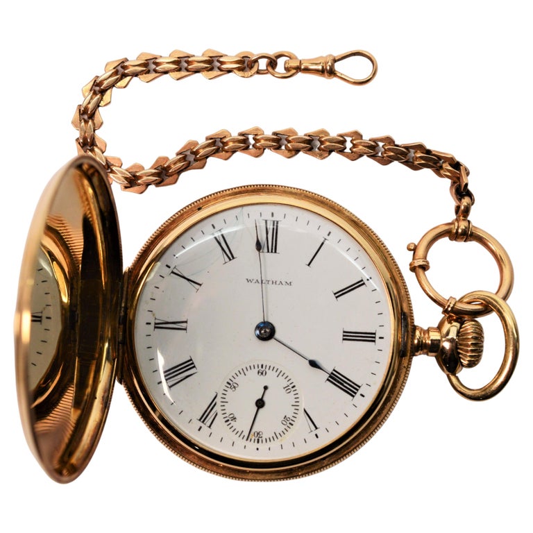Antique Waltham American Watch Co. 14K Yellow Gold Pocket Watch with