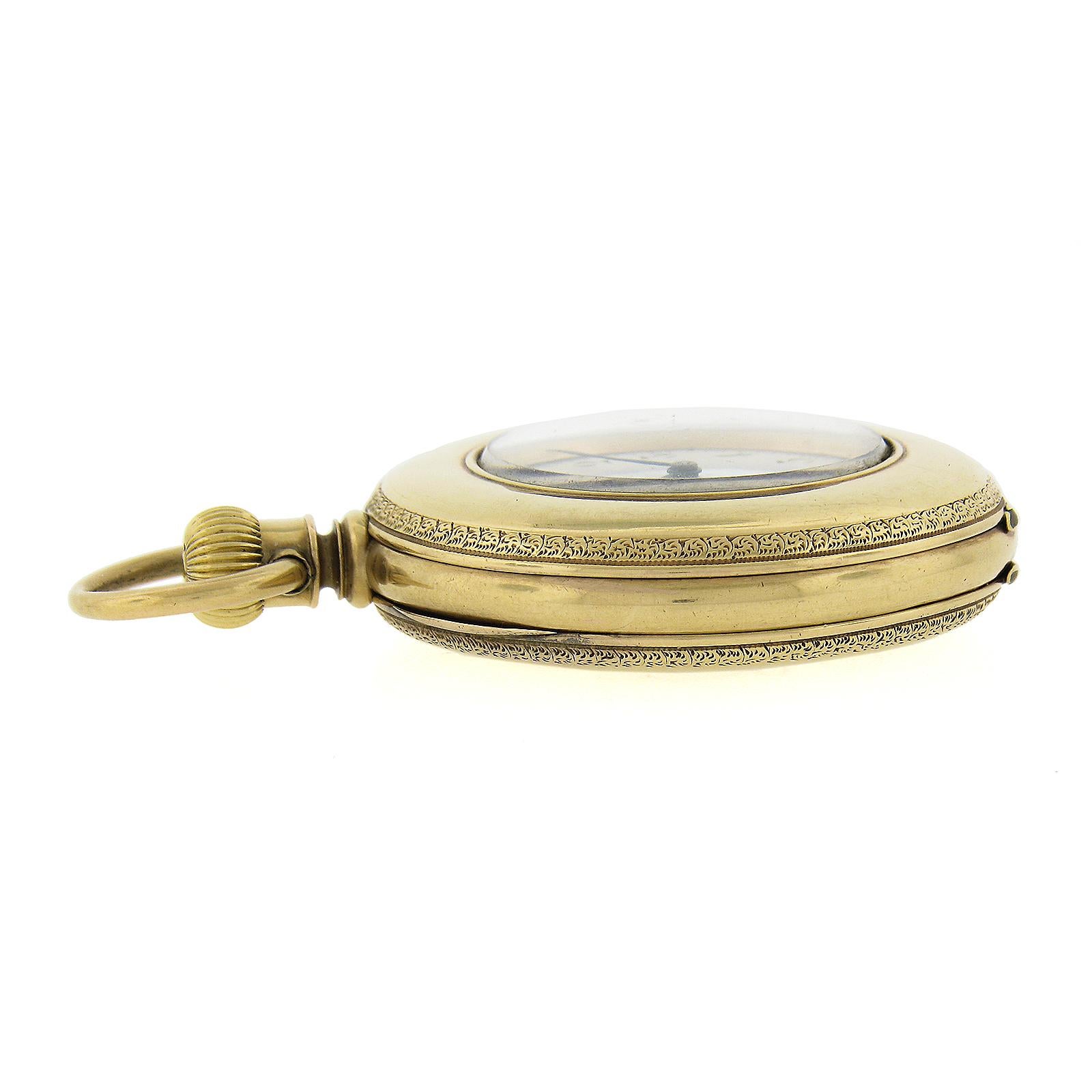 Antique Waltham Amn. Watch Co. Grade 18k Yellow Gold 16j Size 8s Pocket Watch For Sale 1