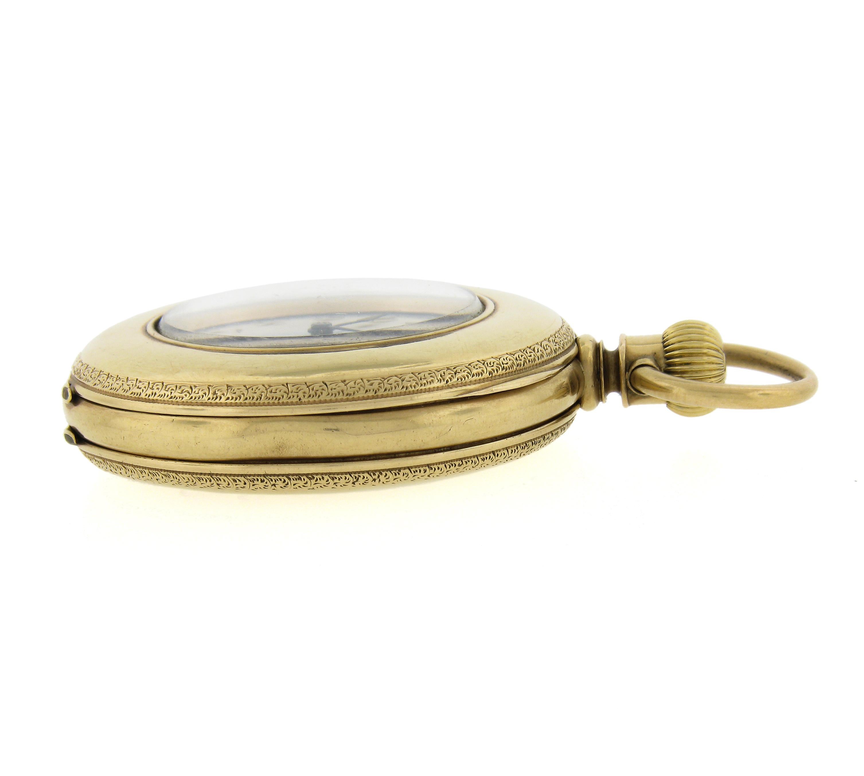 Antique Waltham Amn. Watch Co. Grade 18k Yellow Gold 16j Size 8s Pocket Watch For Sale 2