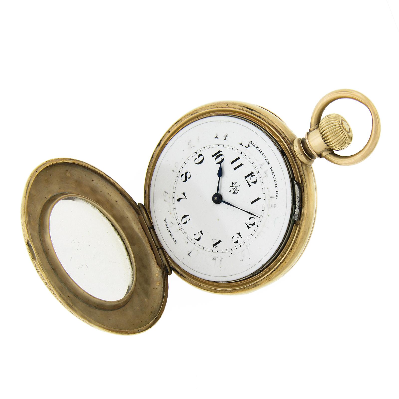 Antique Waltham Amn. Watch Co. Grade 18k Yellow Gold 16j Size 8s Pocket Watch For Sale 3