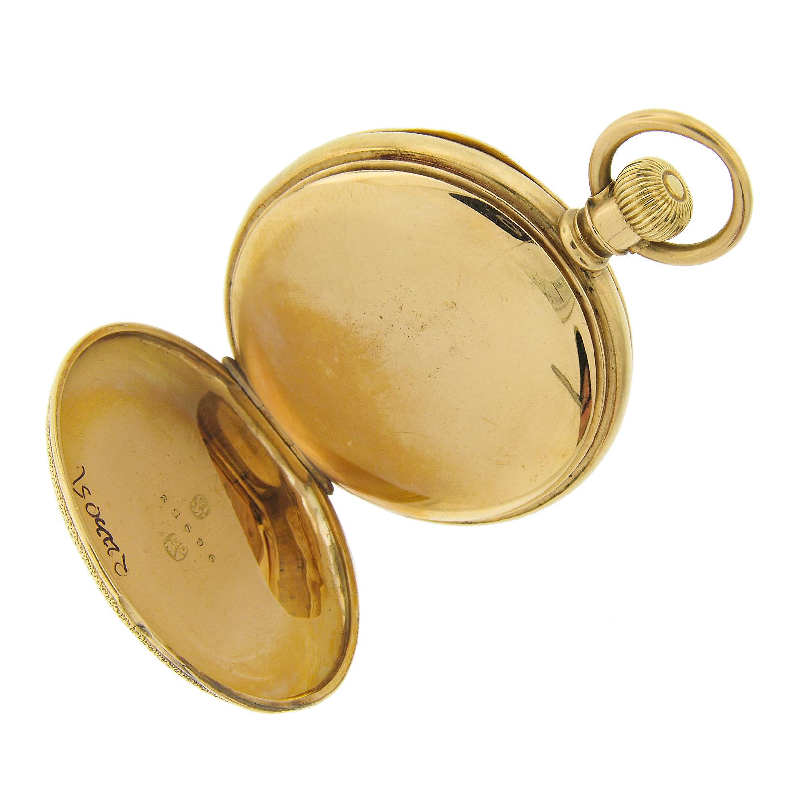 Antique Waltham Amn. Watch Co. Grade 18k Yellow Gold 16j Size 8s Pocket Watch For Sale 4