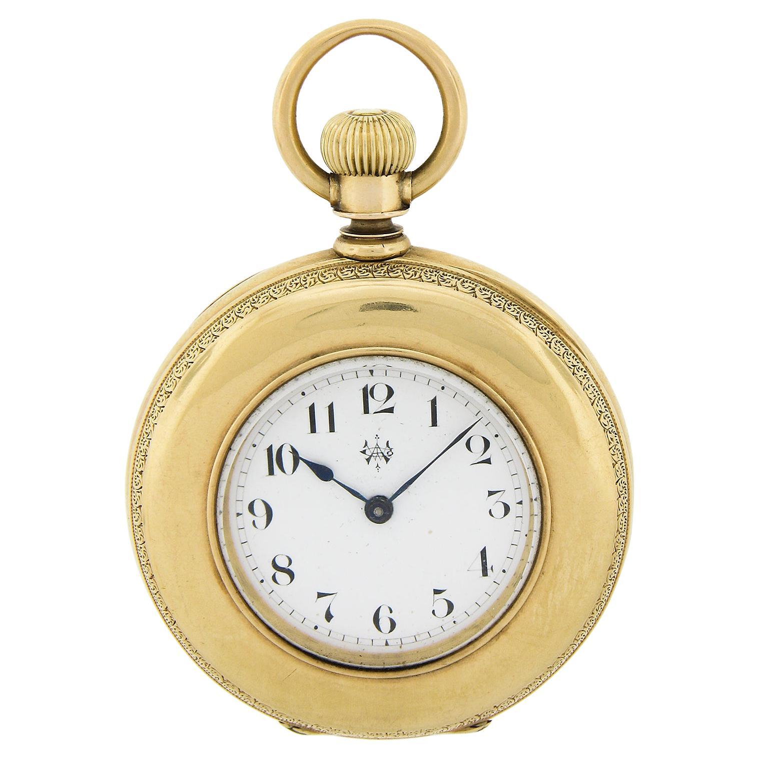 Antike Waltham Amn. Uhr Co. 18 Karat Gelbgold 16j Größe 8s Taschenuhr Grade