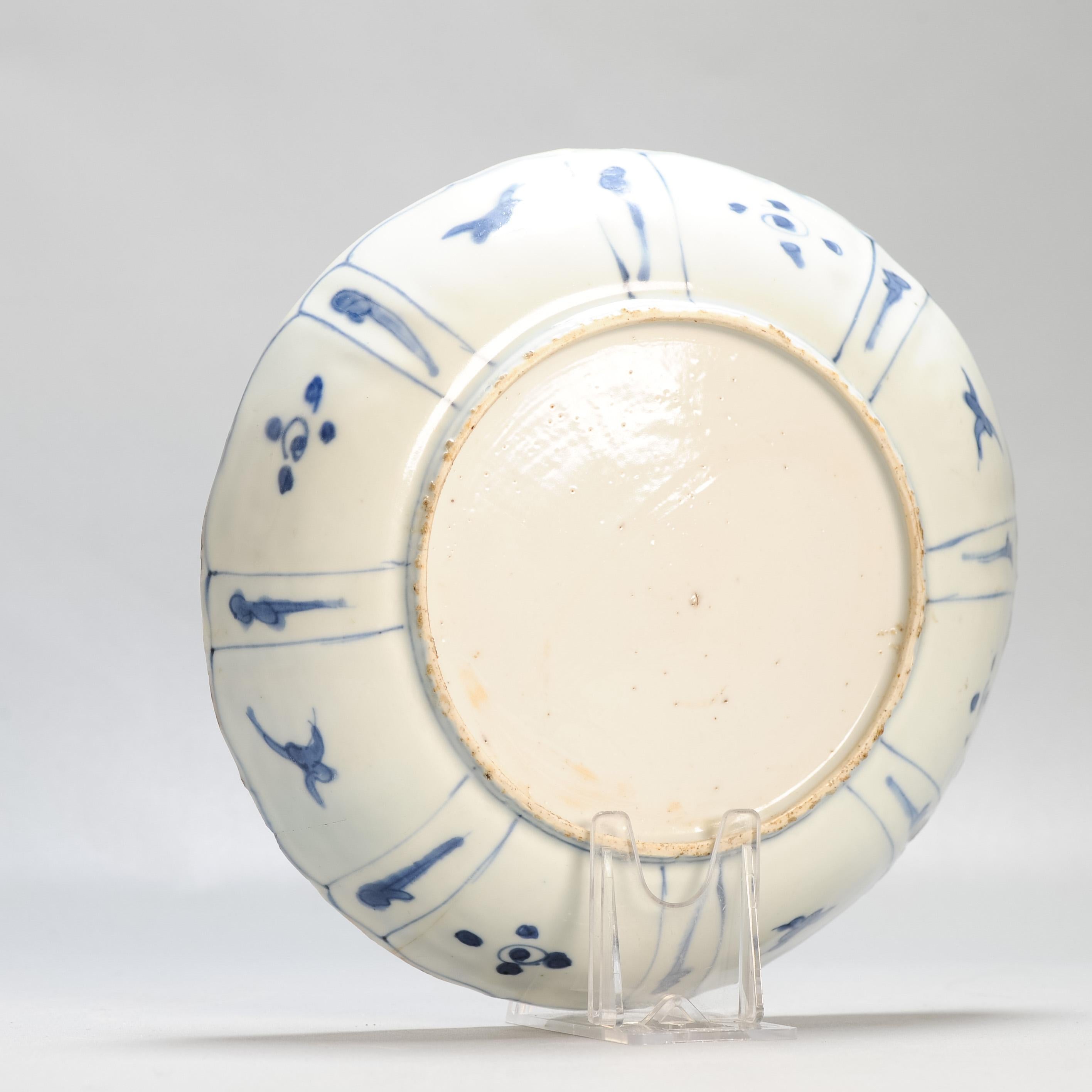 Assiette craque ancienne en porcelaine chinoise Wanli Ming Fenghuang et pagode en vente 5