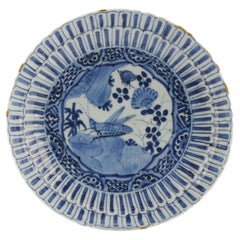 Antique Wanli Ming Chinese Porcelain Kraak Plate Grasshopper Kintsugi