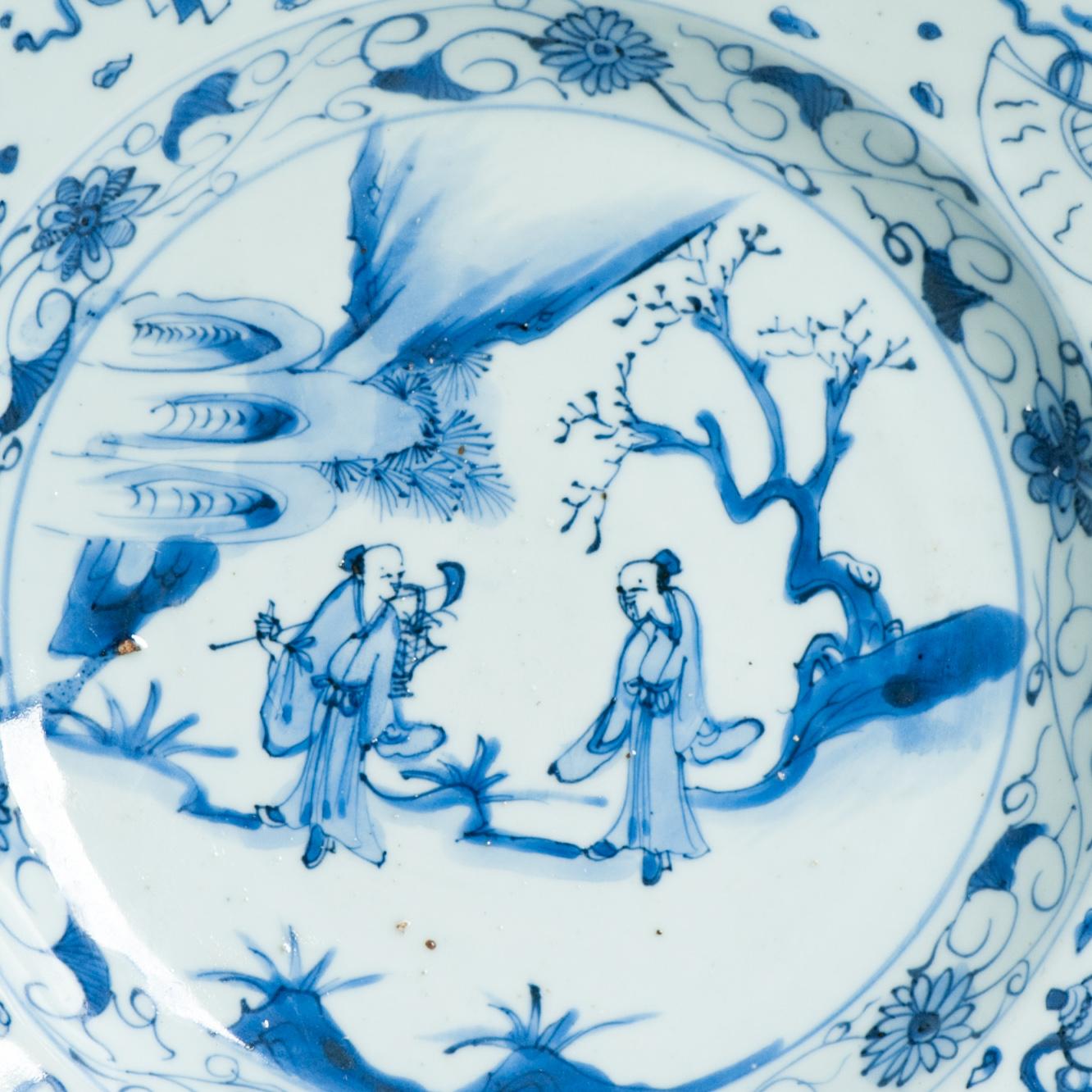Antiker Wanli / Tianqi Ming Chinesischer Porzellan-Kraak-Figurenteller aus Porzellan mit chinesischem Geschmack im Angebot 10