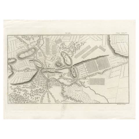 Antique War Map of the Region of Mons 'Bergen', Belgium, circa 1810