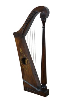 Antique Ward Stilson Mahogany 9584 Automatic Harp Music Box 22"