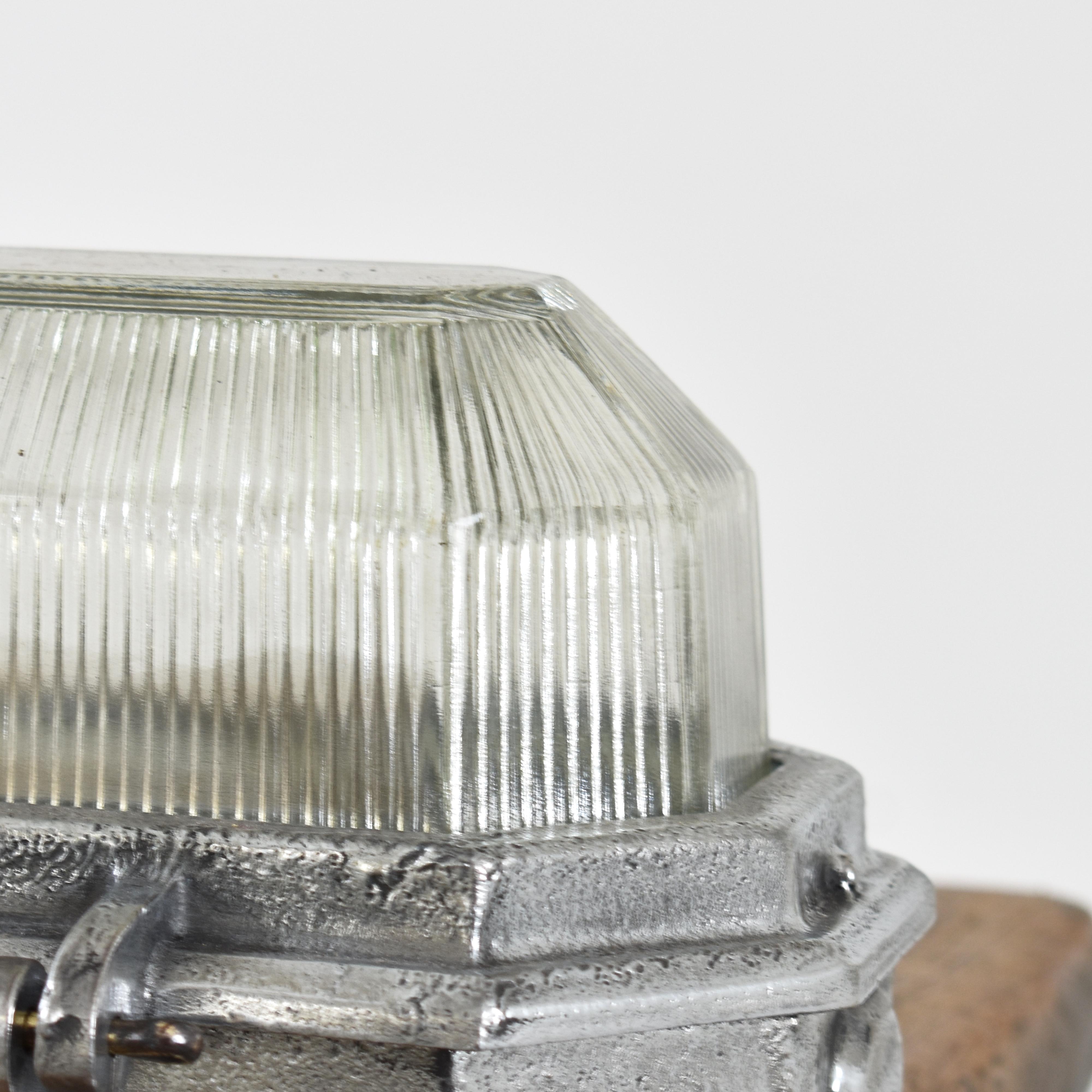 Mid-Century Modern Antique Wardle Industrial Bulkhead Polished Bathroom Wall Light For Sale