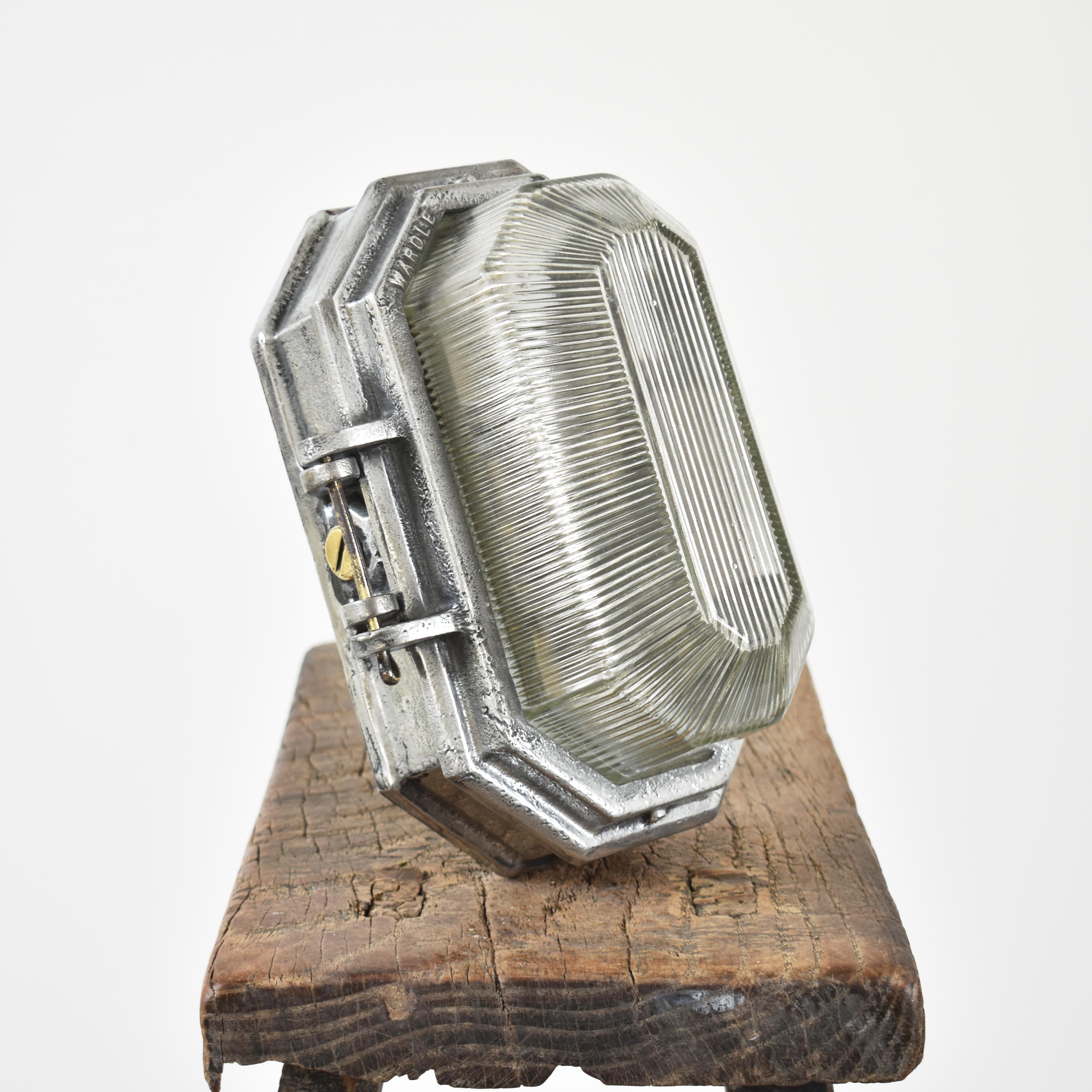 Aluminum Antique Wardle Industrial Bulkhead Polished Bathroom Wall Light For Sale