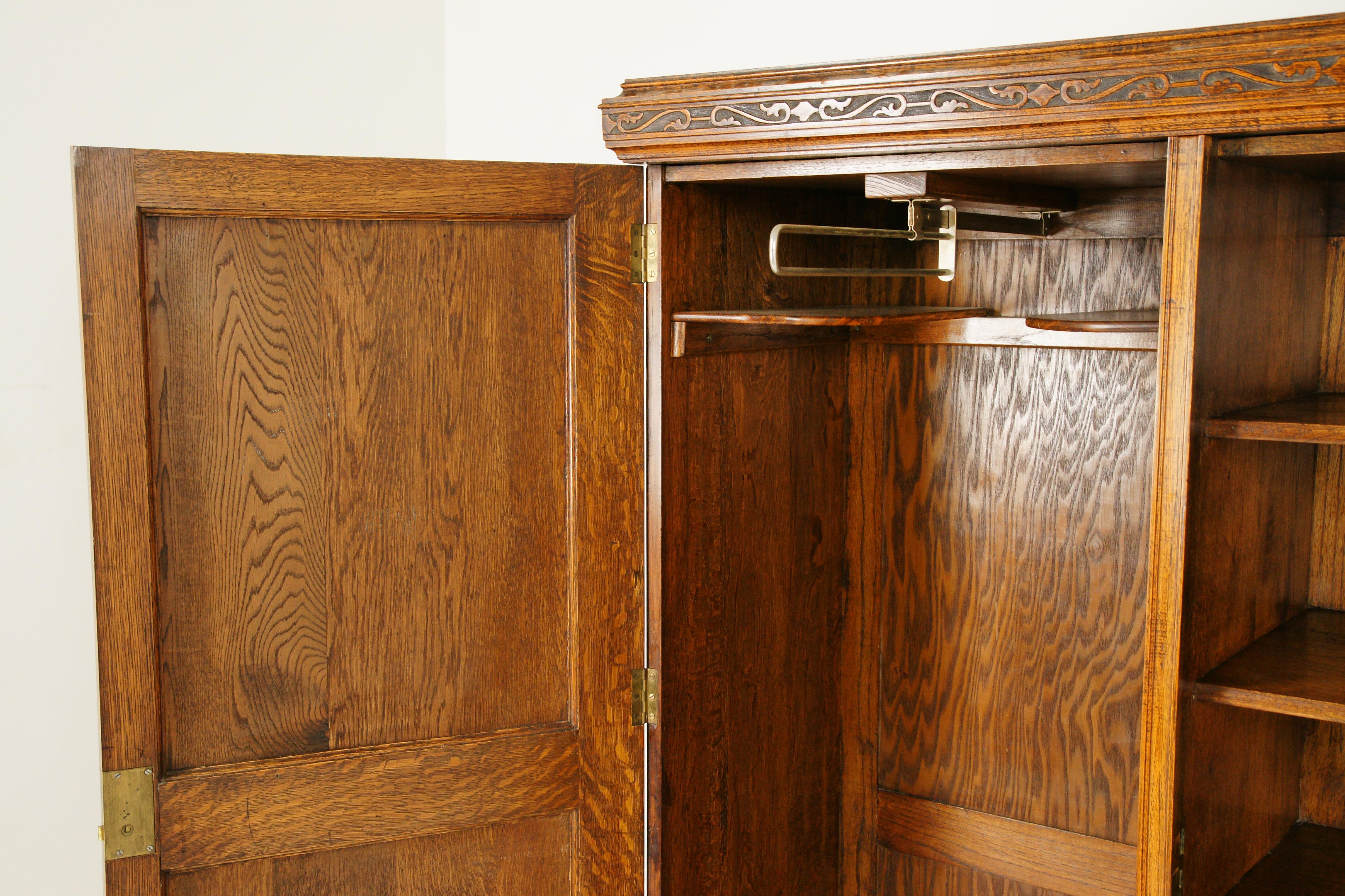 tiger oak armoire