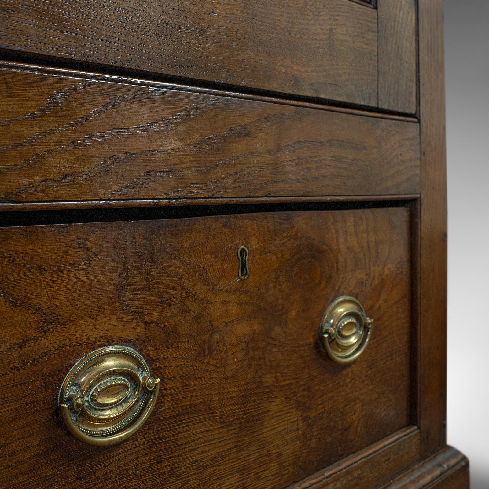 Antique Wardrobe English Oak Linen Cabinet, Press Cupboard, Georgian, circa 1800 4